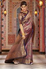 Twirling Multicolor Kanjivaram Silk Saree With Mellifluous Blouse Piece - Colorful Saree