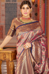 Twirling Multicolor Kanjivaram Silk Saree With Mellifluous Blouse Piece - Colorful Saree