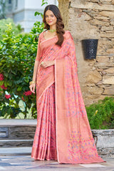 Super classy Pink Pashmina saree With Exuberant Blouse Piece - Colorful Saree