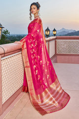 Incomparable Dark Pink Soft Silk Saree with Most Flattering Blouse Piece - Colorful Saree