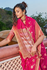 Incomparable Dark Pink Soft Silk Saree with Most Flattering Blouse Piece - Colorful Saree