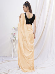 Classy Cream Pre-Stitched Blended Silk Saree - Colorful Saree