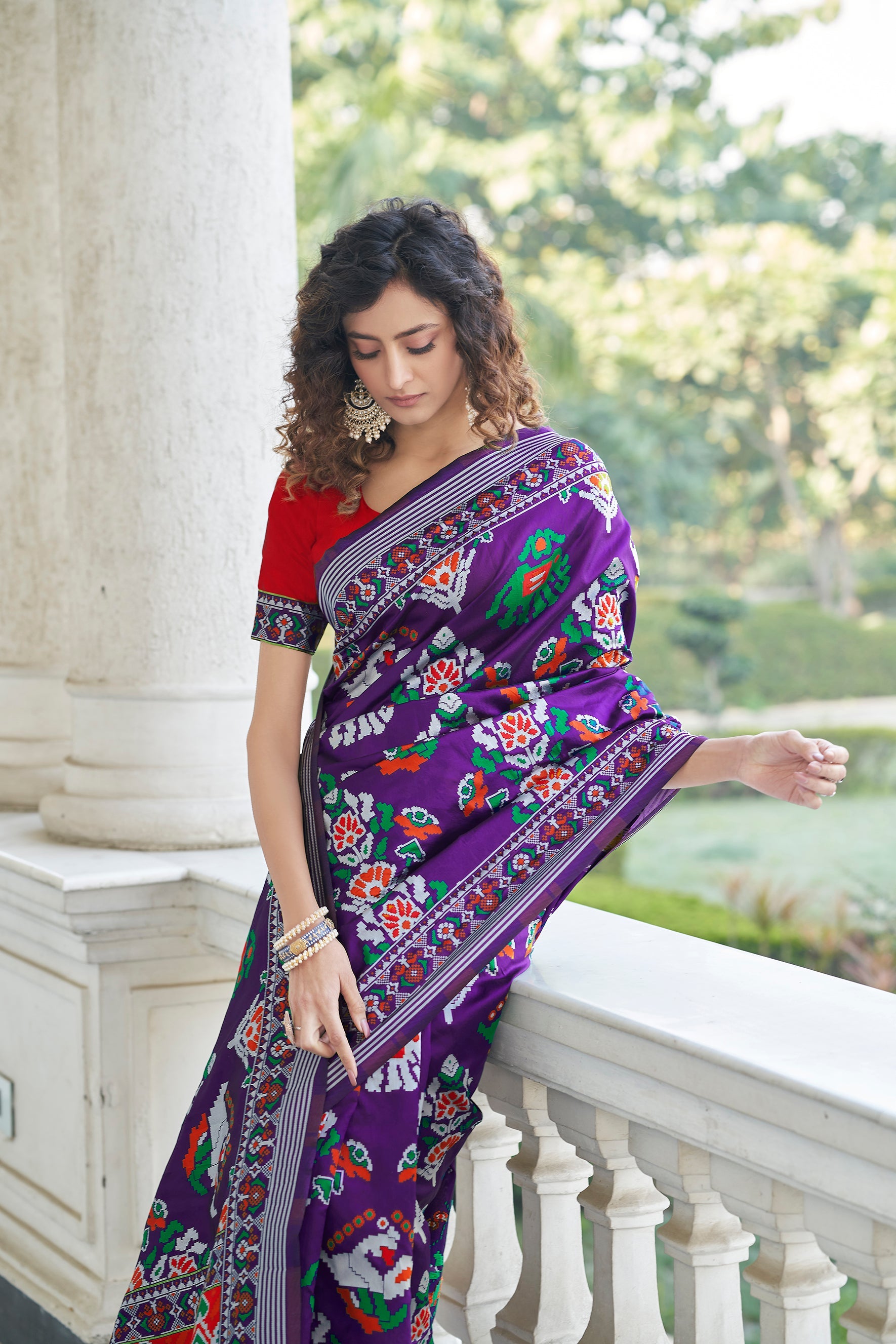 Delightful Purple Weaving Patola Silk Wedding Wear Saree - Colorful Saree