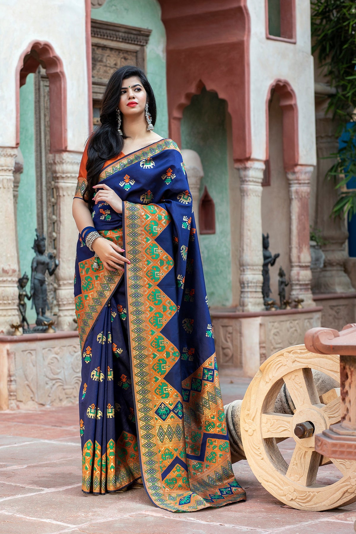 Designer Patola Silk Traditional Saree With Rich Pallu And Zari Woven Work Saree For Women | Wedding Wear Party Wear Indian Saree - Colorful Saree