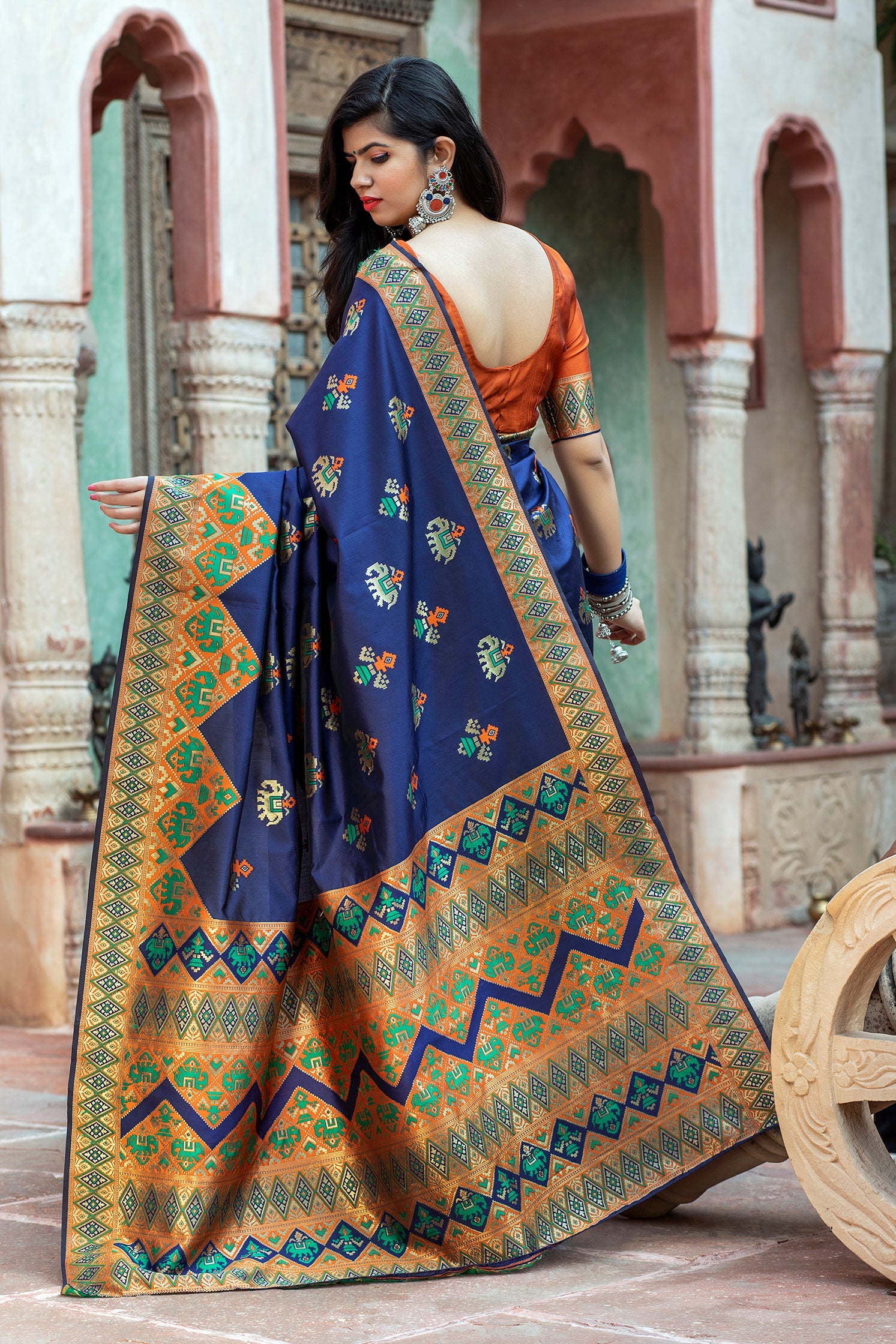 Designer Patola Silk Traditional Saree With Rich Pallu And Zari Woven Work Saree For Women | Wedding Wear Party Wear Indian Saree - Colorful Saree