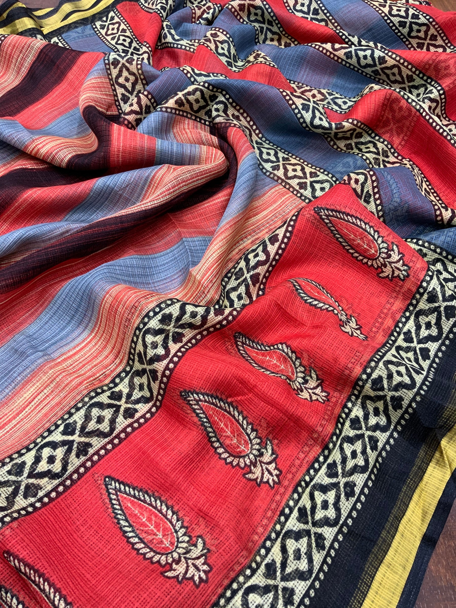 Elegantly Crafted Kota Silk Saree for Women: Luxuriously Soft, Exquisitely Printed, and Embellished with a Weaving Pattu Border - Colorful Saree