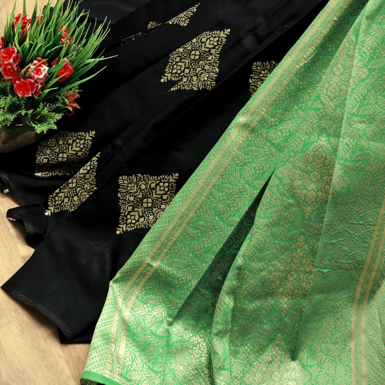 Quintessential Black Soft Silk Saree With Attractive Blouse Piece - Colorful Saree