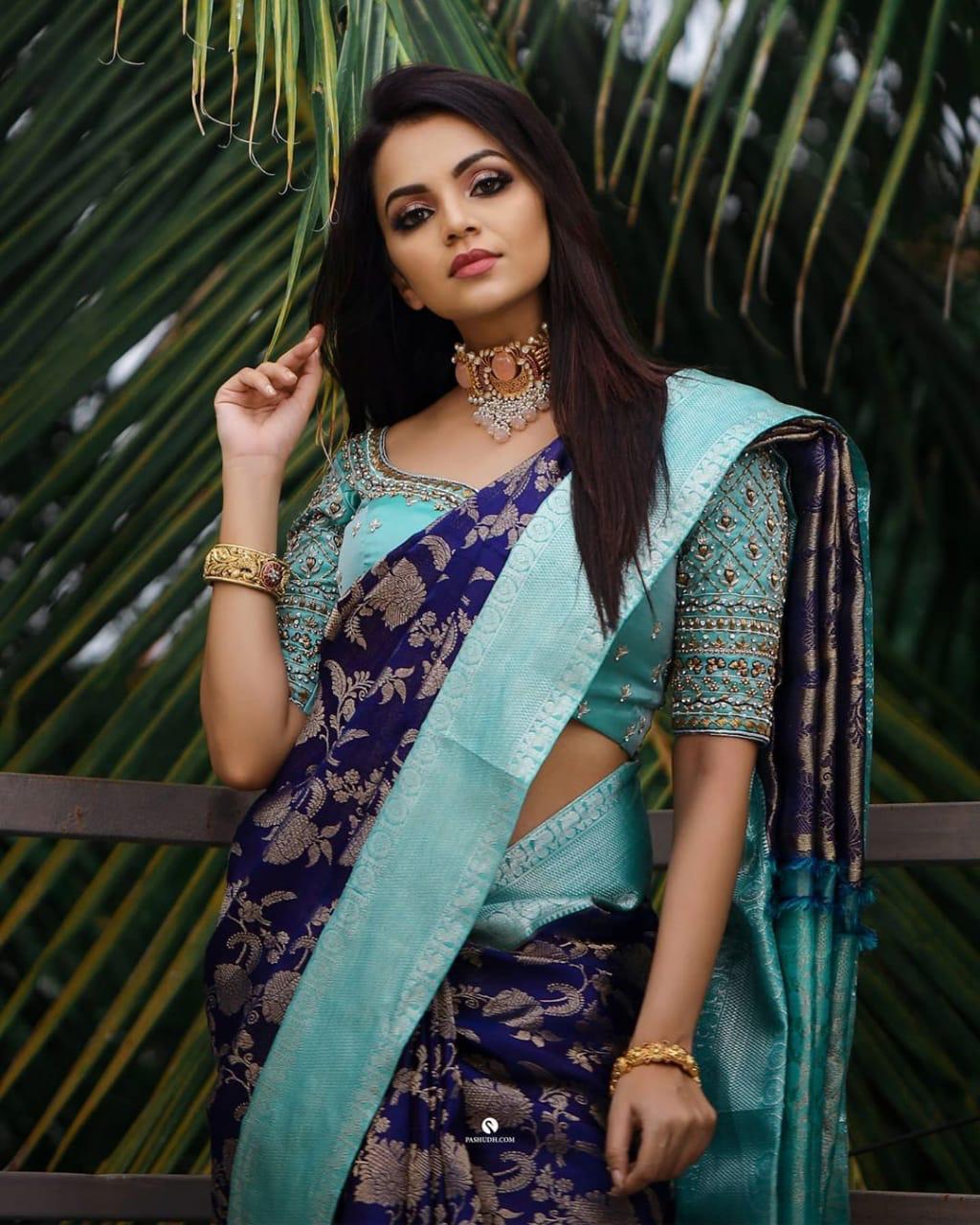 Splendiferous Blue Soft Silk Saree With Smart Blouse Piece - Colorful Saree