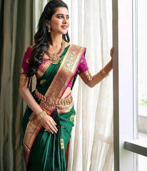 Surpassing extravagant Green Soft Silk Saree With Excellent Blouse Piece - Colorful Saree