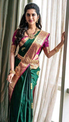 Surpassing extravagant Green Soft Silk Saree With Excellent Blouse Piece - Colorful Saree