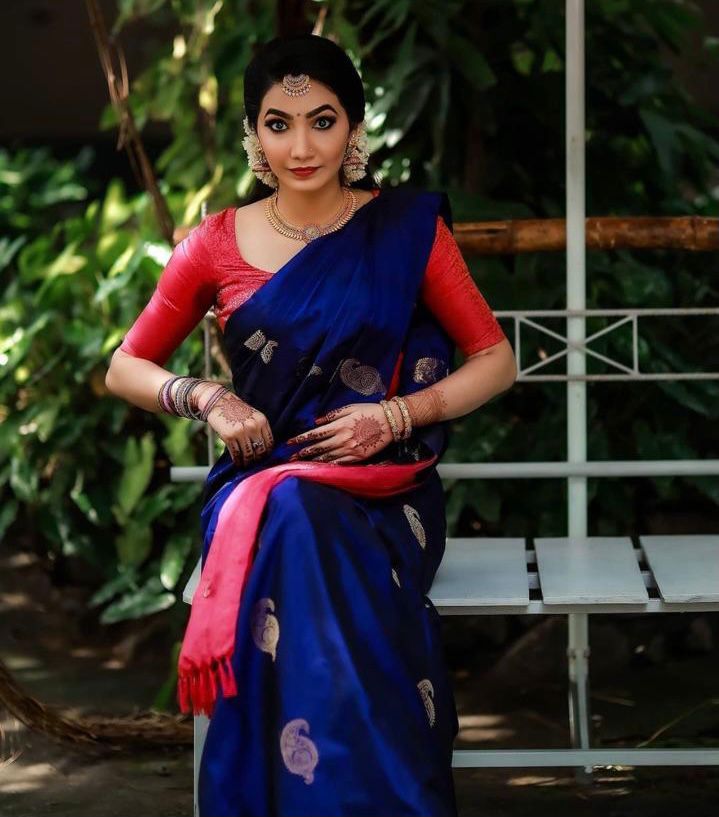 Radiant Blue Soft Silk Saree With Lissome Blouse Piece - Colorful Saree