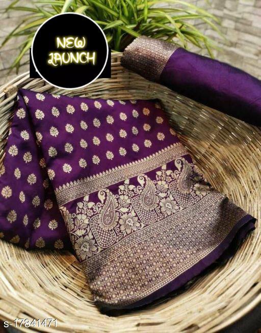 Scrumptious Purple Soft Banarasi Silk Saree With Bewitching Blouse Piece - Colorful Saree
