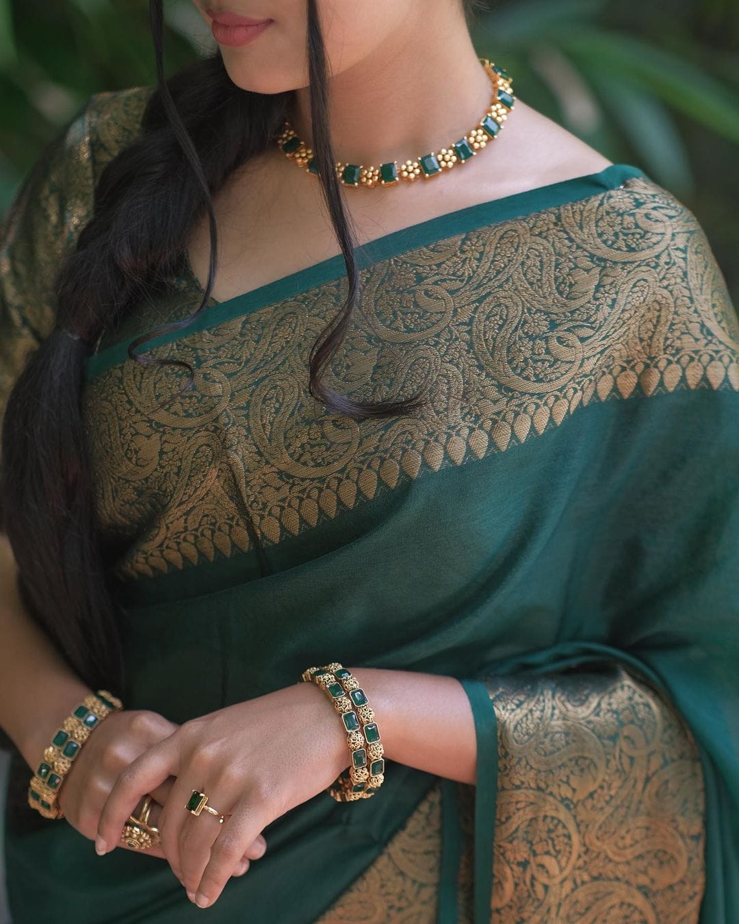 Amiable Dark Green Soft Silk Saree With Dazzling Blouse Piece - Colorful Saree