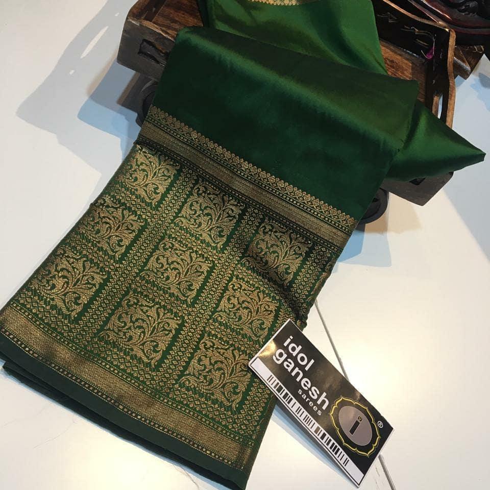 Demesne Green Soft Silk Saree With Lassitude Blouse Piece - Colorful Saree