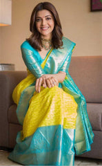 Refreshing Yellow Soft Silk Saree With Extraordinary Blouse Piece - Colorful Saree