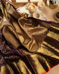 Tempting Wine Soft Banarasi Silk Saree With Luxuriant Blouse Piece - Colorful Saree