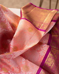 Fugacious Pink Soft Banarasi Silk Saree With Improbable Blouse Piece - Colorful Saree