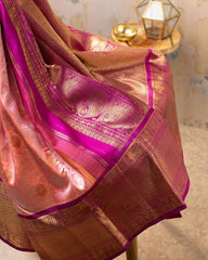 Fugacious Pink Soft Banarasi Silk Saree With Improbable Blouse Piece - Colorful Saree