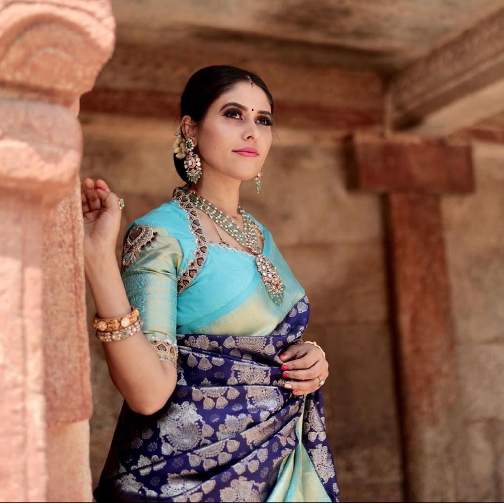 Extraordinary Blue Soft Banarsi Silk Saree With Glorious Blouse Piece - Colorful Saree