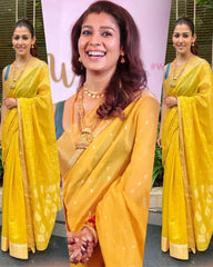 Designer Yellow Soft Silk Saree with Phenomenal Blouse Piece - Colorful Saree