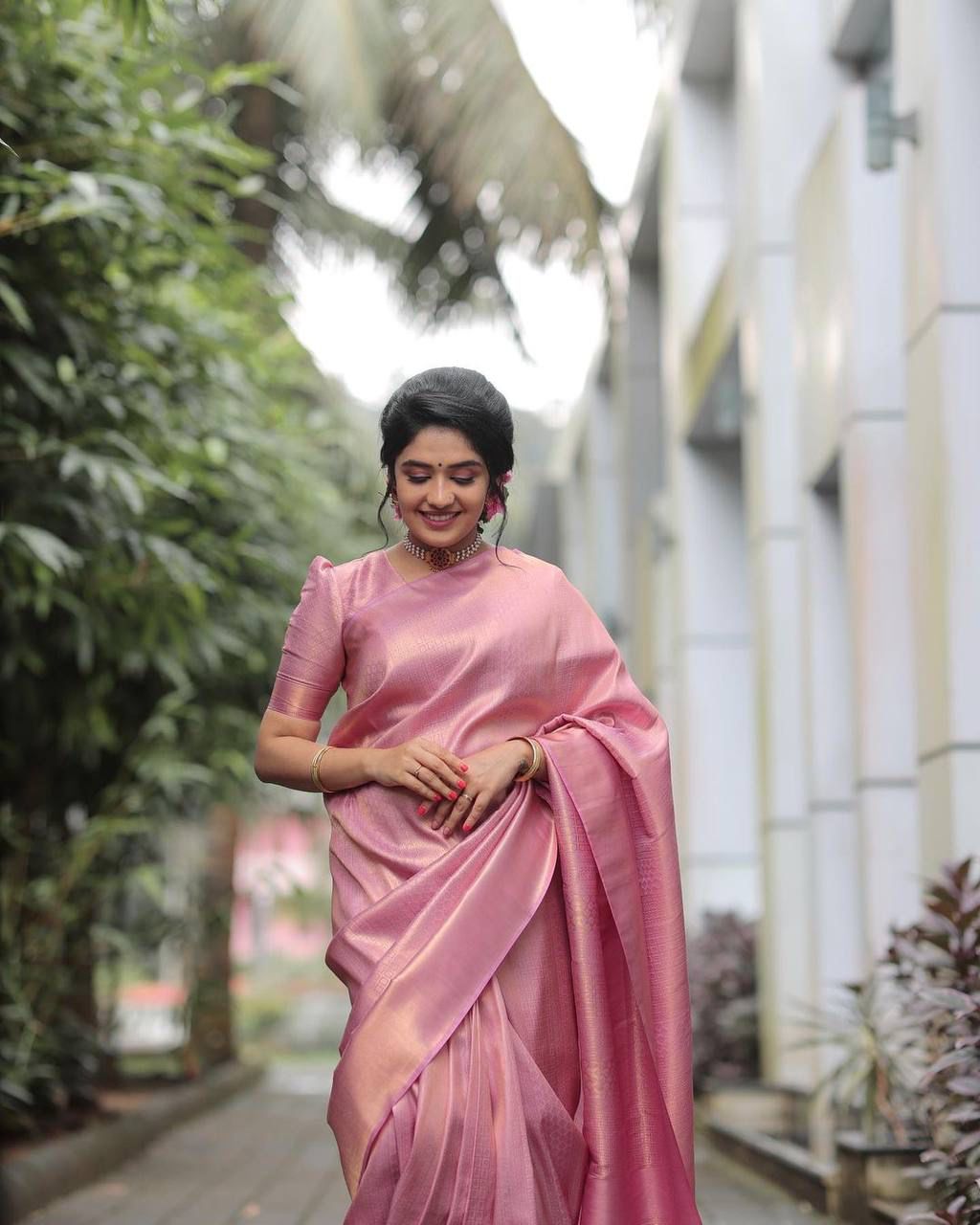 Bucolic Pink Soft Silk Saree With Forbearance Blouse Piece - Colorful Saree