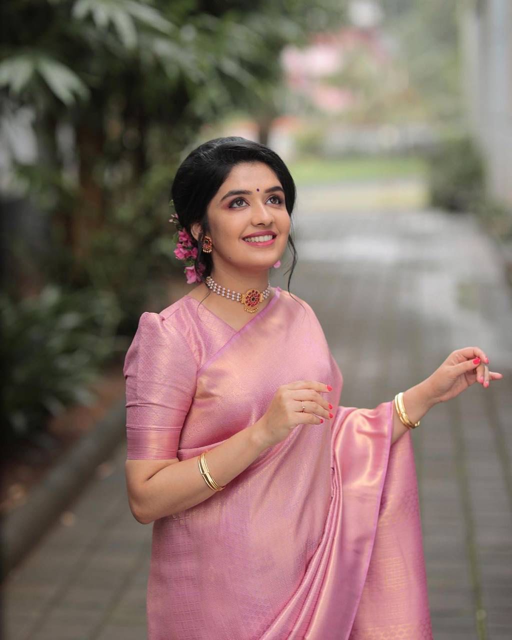 Bucolic Pink Soft Silk Saree With Forbearance Blouse Piece - Colorful Saree