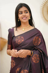 Chatoyant Purple Soft Silk Saree With Scrumptious Blouse Piece - Colorful Saree