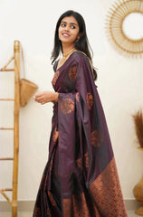 Chatoyant Purple Soft Silk Saree With Scrumptious Blouse Piece - Colorful Saree