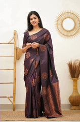 Chatoyant Purple Soft Silk Saree With Scrumptious Blouse Piece - Colorful Saree