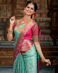 Delectable Sky Soft Silk Saree With Fancifull Blouse Piece - Colorful Saree