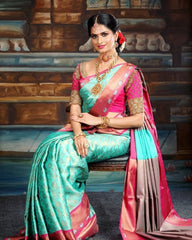 Delectable Sky Soft Silk Saree With Fancifull Blouse Piece - Colorful Saree