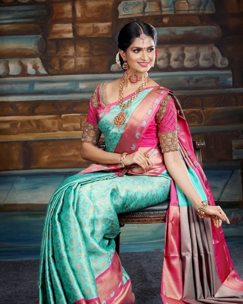 Delectable Sky Soft Silk Saree With Fancifull Blouse Piece - Colorful Saree