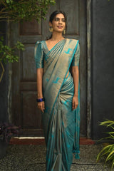 Tremendous Sky Soft Silk Saree With Incredible Blouse Piece - Colorful Saree