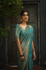 Tremendous Sky Soft Silk Saree With Incredible Blouse Piece - Colorful Saree