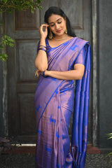 Snappy Royal Blue Soft Silk Saree With Smashing Blouse Piece - Colorful Saree