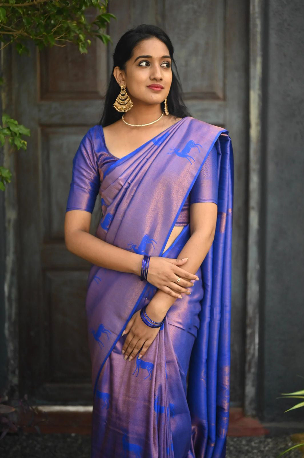 Snappy Royal Blue Soft Silk Saree With Smashing Blouse Piece - Colorful Saree