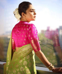 Classic Parrot Soft Silk Saree With Exquisite Blouse Piece - Colorful Saree