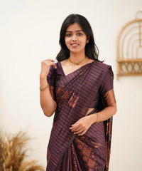 Energetic Purple Soft Silk Saree With Sensational Blouse Piece - Colorful Saree