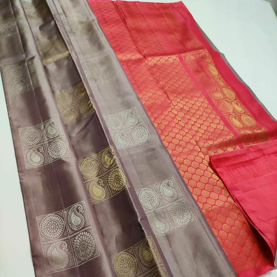 Tempting Grey Soft Silk Saree With Demesne Blouse Piece - Colorful Saree