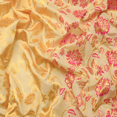 Moiety Beige Soft Banarasi Silk Saree With Improbable Blouse Piece - Colorful Saree
