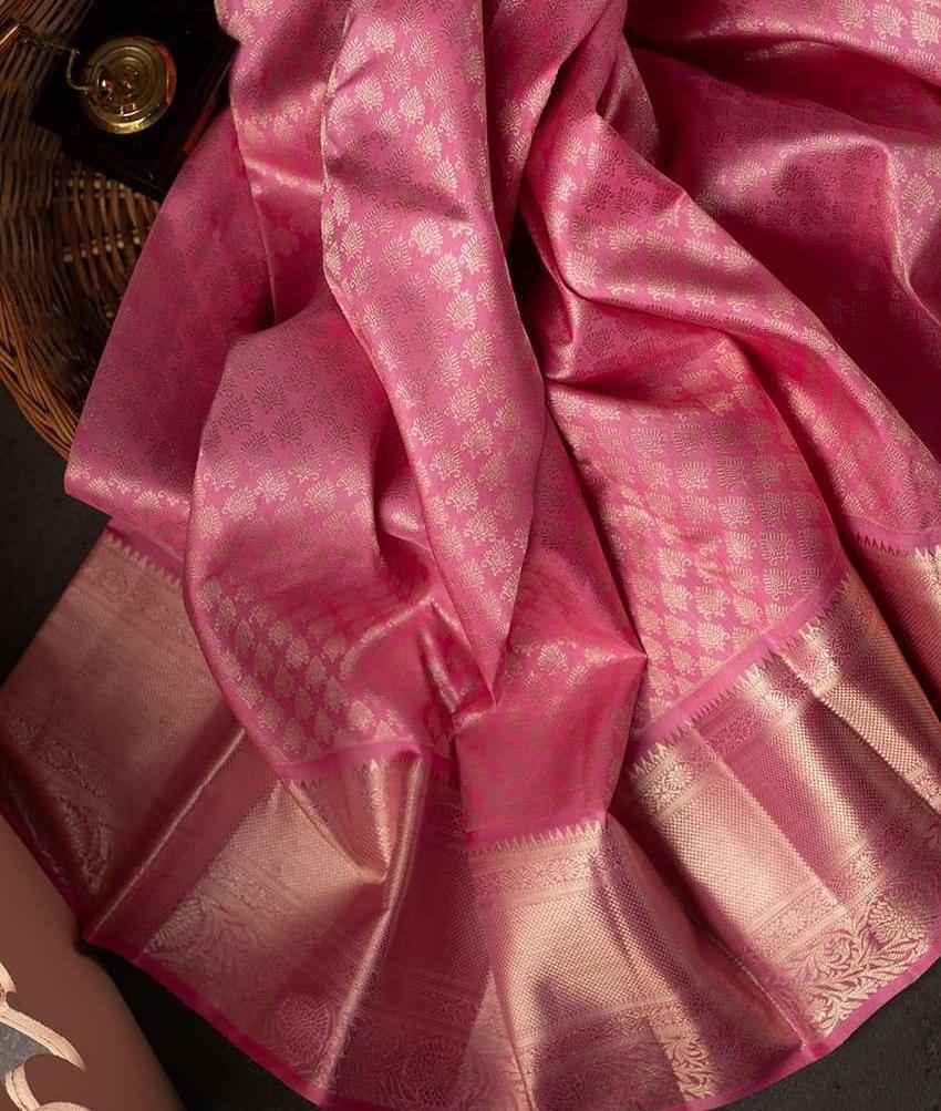 Snappy Pink Soft Silk Saree With Unique Pink Blouse Piece - Colorful Saree