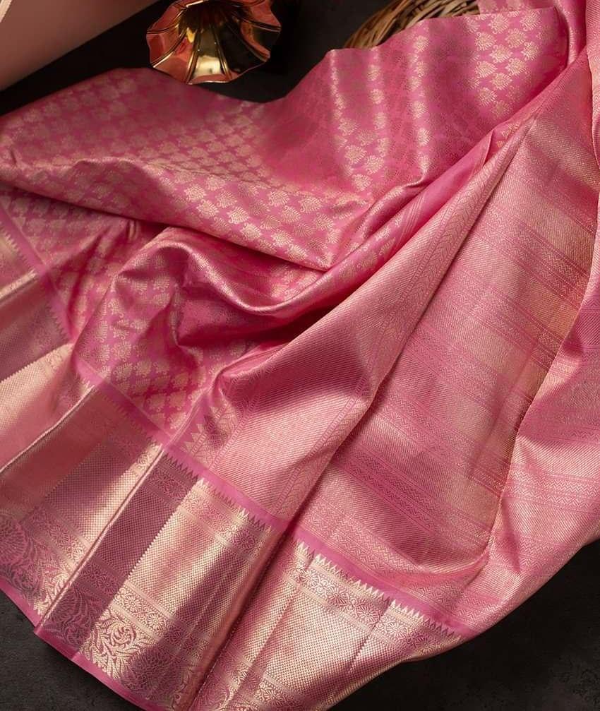 Snappy Pink Soft Silk Saree With Unique Pink Blouse Piece - Colorful Saree