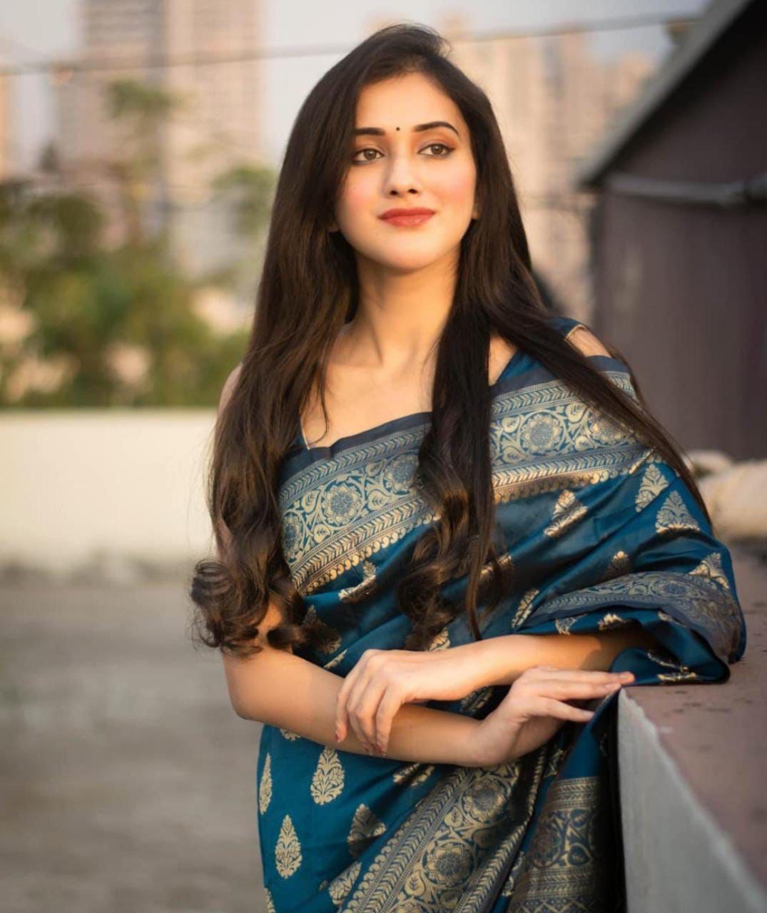 Snazzy Blue Soft Banarasi Silk Saree With Nemesis Blouse Piece - Colorful Saree