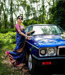 Elegant Blue Soft Banarasi Silk Saree With Pleasant Blouse Piece - Colorful Saree