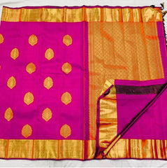 Stunning Dark Pink Soft Banarasi Silk Saree With Lissome Blouse Piece - Colorful Saree