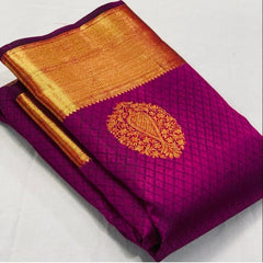 Susurrous Magenta Soft Banarasi Silk Saree With Lissome Blouse Piece - Colorful Saree