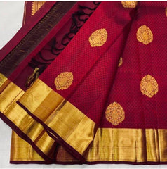 Blooming Maroon Soft Banarasi Silk Saree With Lissome Blouse Piece - Colorful Saree