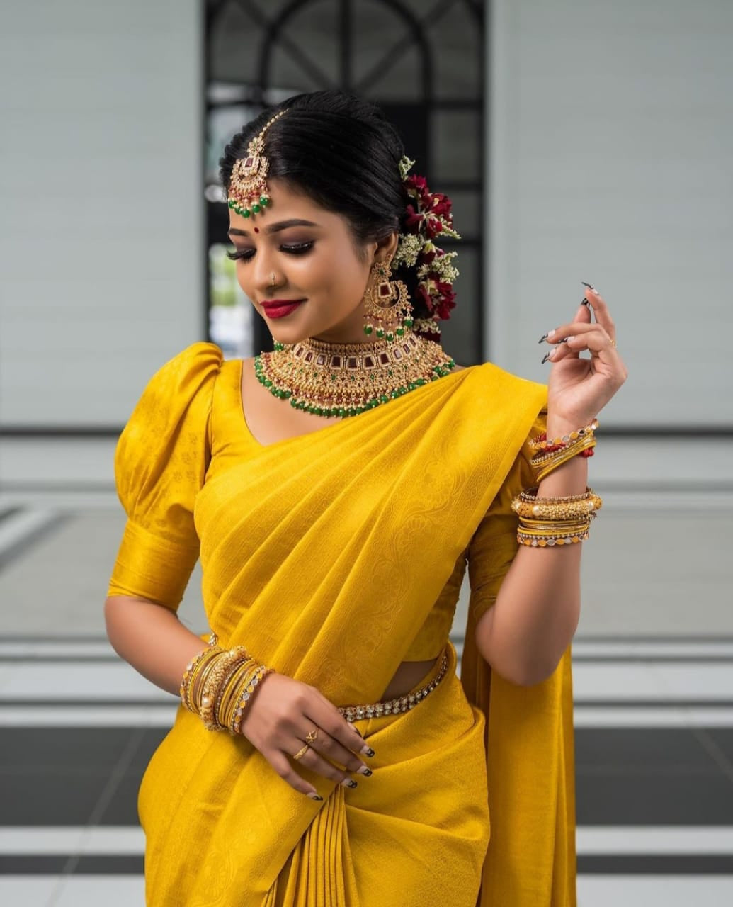 Bewitching Yellow Soft Silk Saree with Energetic Blouse Piece - Colorful Saree