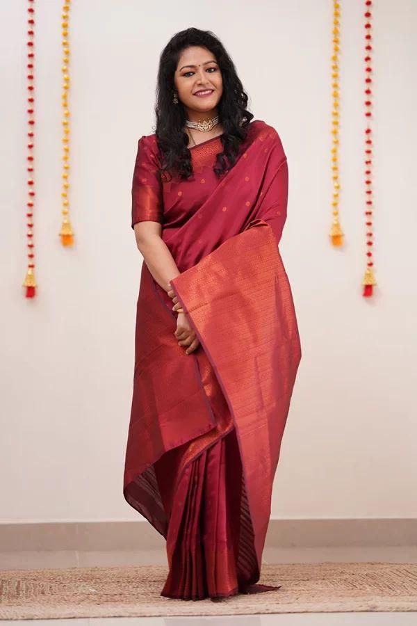 Proficient Red Soft Silk Saree With Engaging Blouse Piece - Colorful Saree