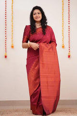 Proficient Red Soft Silk Saree With Engaging Blouse Piece - Colorful Saree